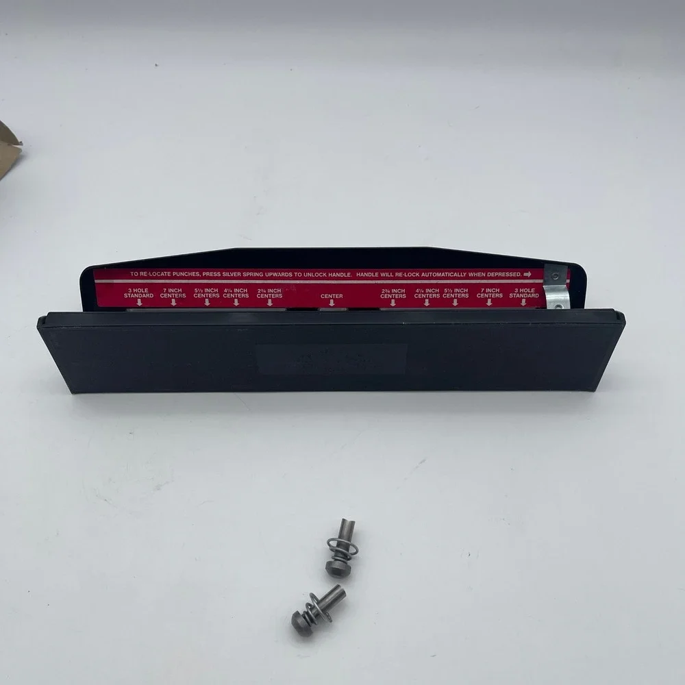 Rolodex Punchodex P-49 Adjustable Paper Punch Black 3-Hole 11-Hole 16 Sheet Cap